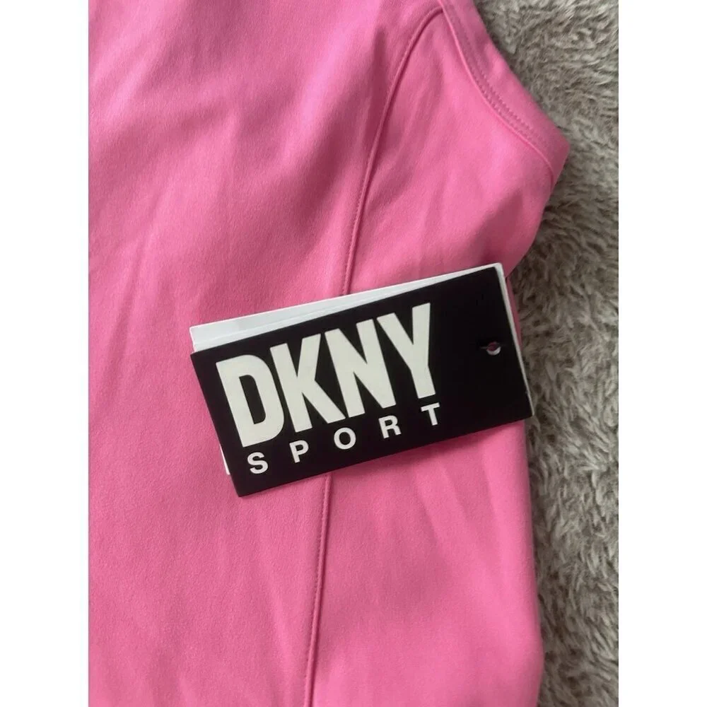 Dkny Sport Women's Regular Fit Racerback Sleeveless Tennis Dress Pink New